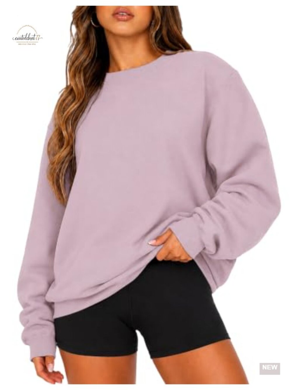 Oversized Crewneck Sweatshirt Long Sleeve Pullover Casual Top